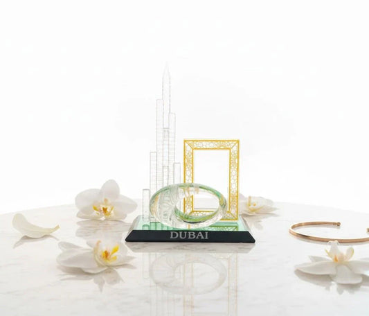 Dubai Skyline Crystal Souvenir Showpiece
